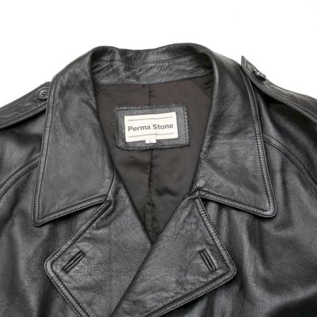 Black Leather Trench Coat