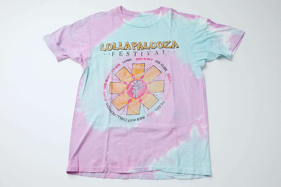 LOLLAPALOOZAフェスティバル タイダイ 両面プリントTシャツ レッチリ