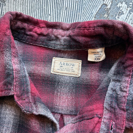 Arrow Ombre Plaid Cotton Flannel Shirt