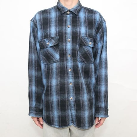 90s Cotton Flannel Ombre Plaid Shirt