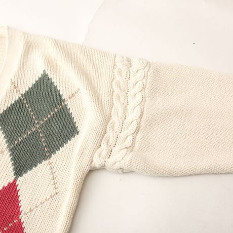 Argyle Ramie Cotton Cardigan
