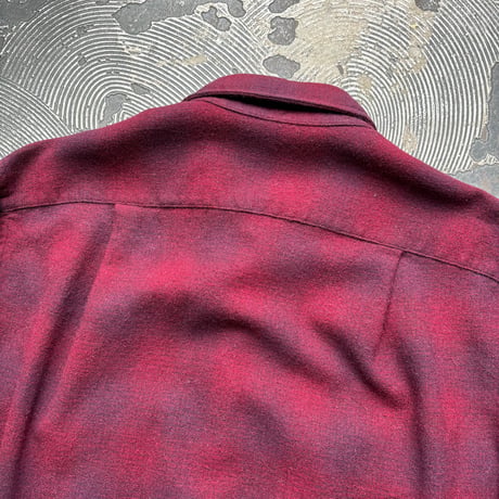 60s Pendleton Ombre Plaid Wool Shirt
