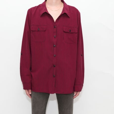 Red × Black Stripe L/S Shirt