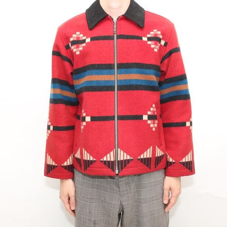 Pendleton Leather Collar Wool Jacket