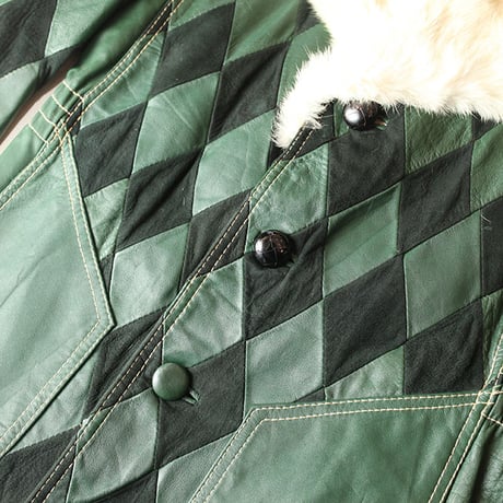 Vintage Argyle Leather Jacket