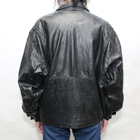 Black Leather Jacket Loose Silhouette
