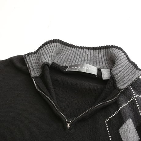 Half Zip Cotton Knit Sweater