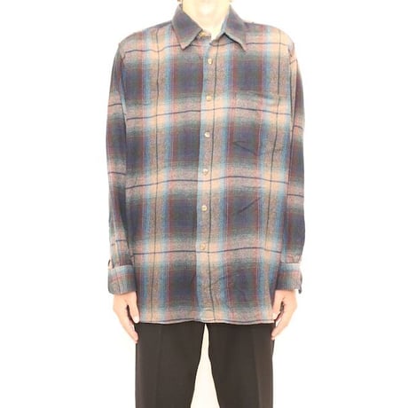 Vintage Ombre Plaid Wool Shirt