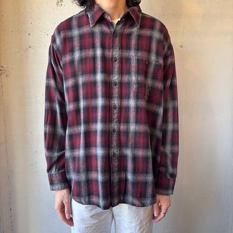 Arrow Ombre Plaid Cotton Flannel Shirt