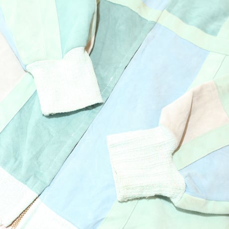 Pale Tone Patchwork Leather Jacket