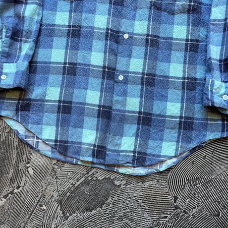 70s Print Flannel Plaid Shirt