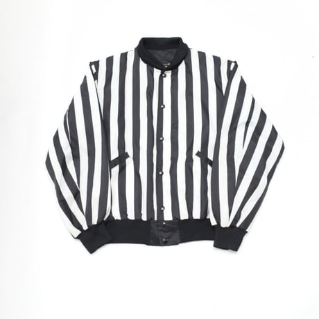 Black × White Stripe Nylon Jacket