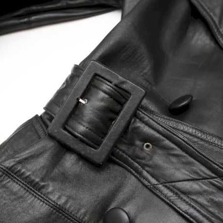Black Lamb Leather Coat Slim Fit