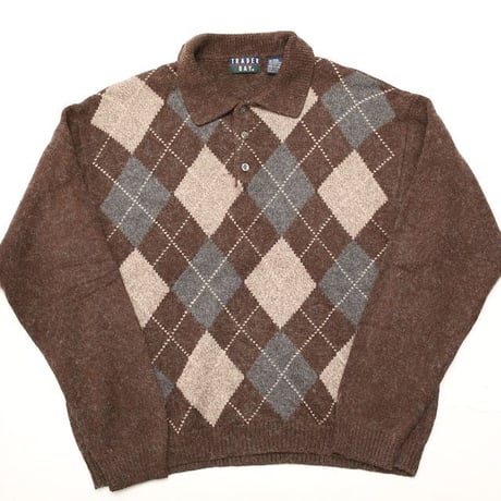 Silk Blend Argyle Pattern Sweater