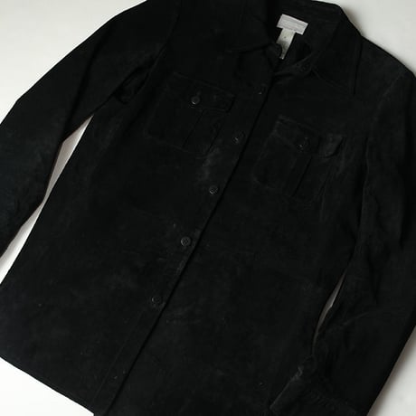 Black Suede Shirt Jacket
