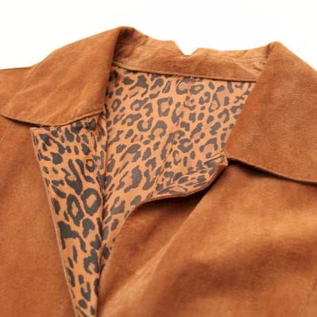 Reversible Leopard Suede Leather Coat