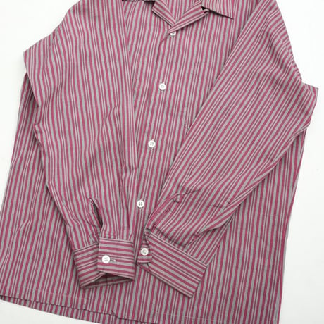 Open Collar Stripe Shirt