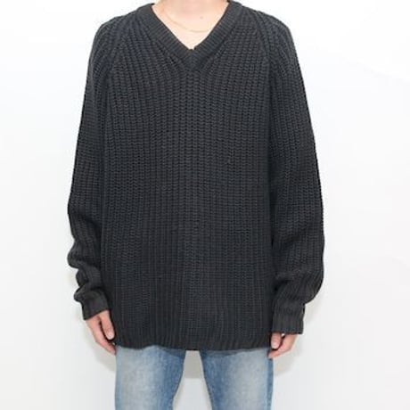50's Jaeger V-Neck Knit Sweater Made In Great Britain