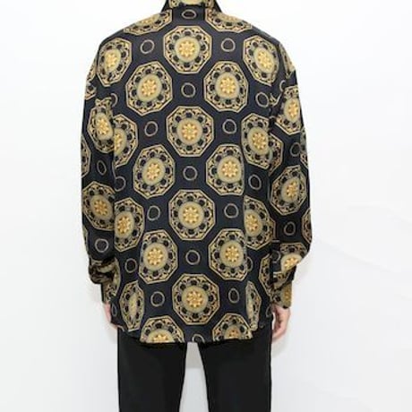 Baroque Pattern Silk L/S Shirt Made In Italy