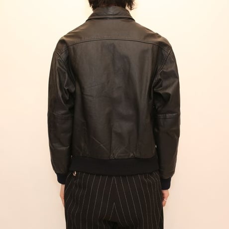 Black Rib Leather Jacket