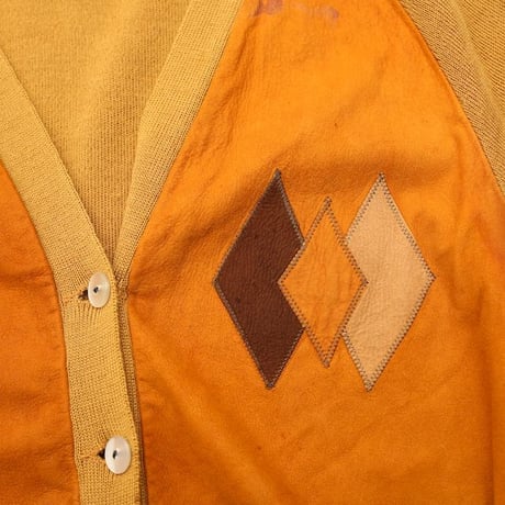Vintage Wool × Nuback Cardigan MADE IN CANADA