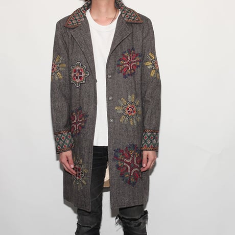 Embroidery Wool Coat