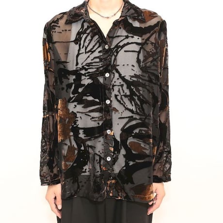 Velour × See-through  L/S Shirt