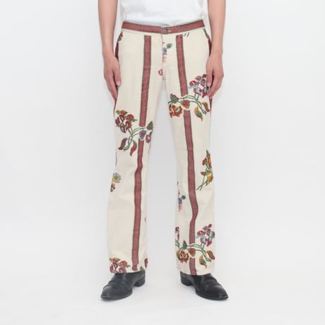Embroidery Boots-Cut Pants