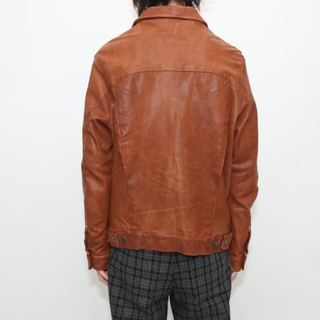 Vintage Trucker Type Leather Jacket
