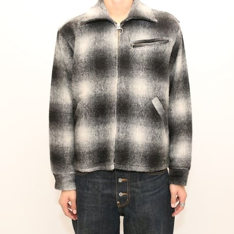 70's melton Ombre Check Jacket MADE IN USA