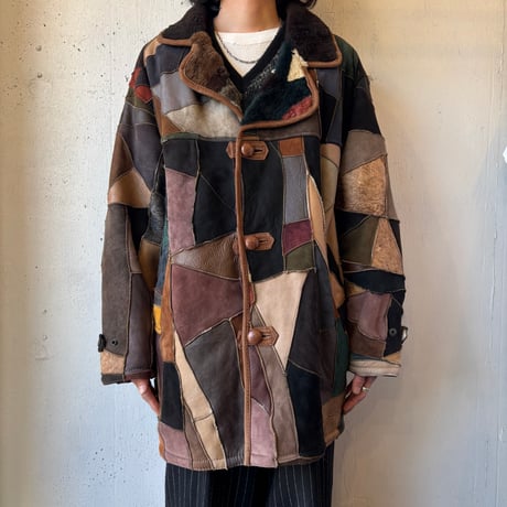 Patchwork Mouton Jacket