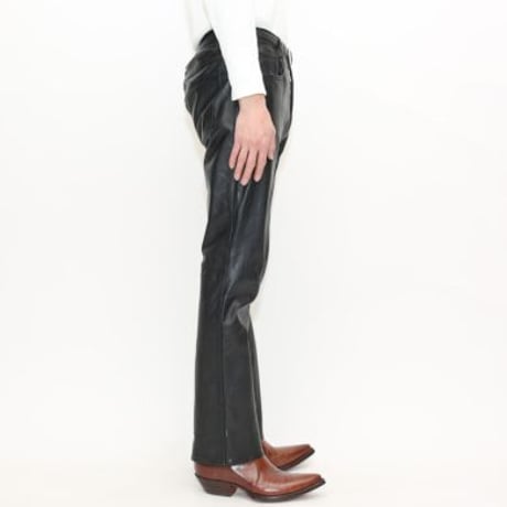 Black Leather Flared Pants