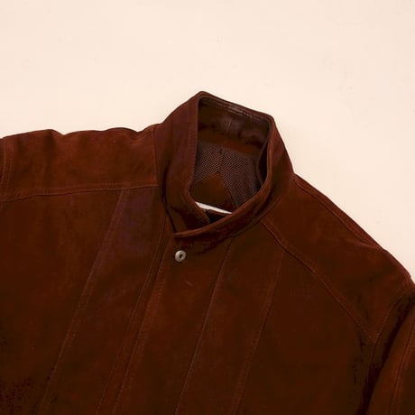 Layered Gimmick Suede Leather Jacket