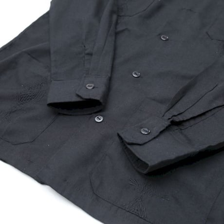 Black Embroidery L/S Shirt