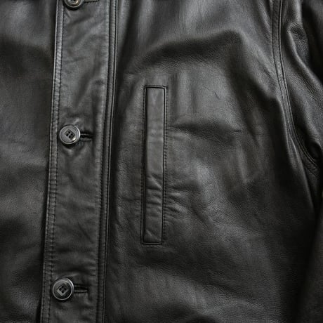 Black Leather Half Coat