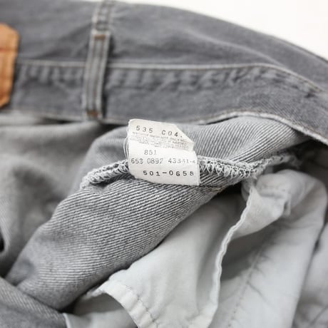 90s Levi's 501 "Yarn-dyed" Black Denim Pants