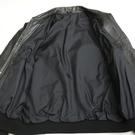 Black Rib Leather Jacket