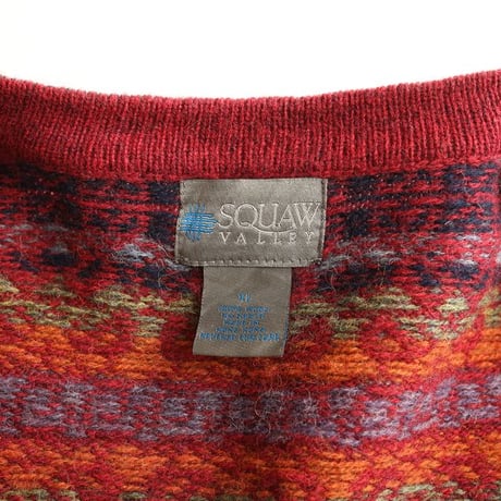 Patterned Wool Knit Cardigan