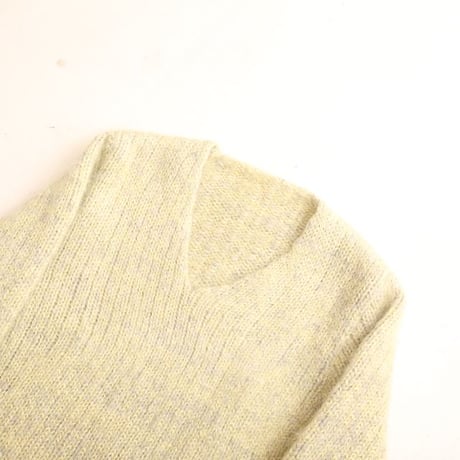 Mohair Blend V-Neck Knit Sweater Made in France