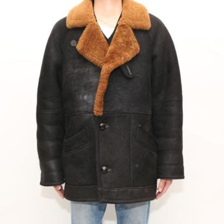 Black Mouton Coat MADE IN USA