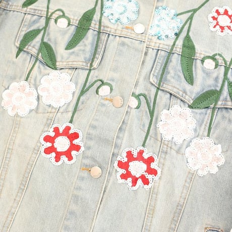 Flower Embroidery Denim Jacket