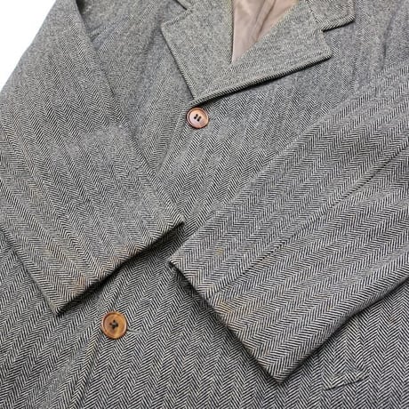Herringbone Tweed Wool Coat