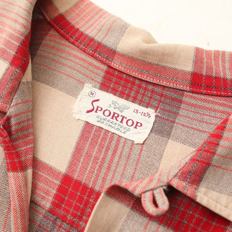50-60's Open Collar Rayon Shirt