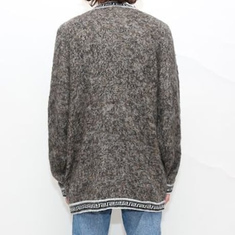 Greca Pattern Alpaca Wool Knit Sweater