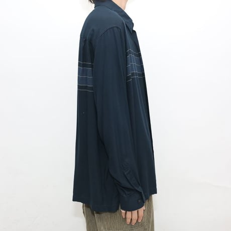 Cross Pattern Rayon L/S Shirt