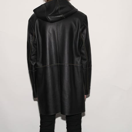 Leather Hooded Jacket