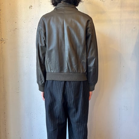 Rib Leather Jacket