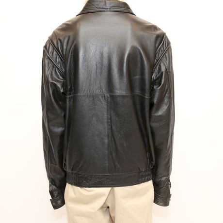 Euro Vintage Black Lamb Leather Jacket Loose Silhouette