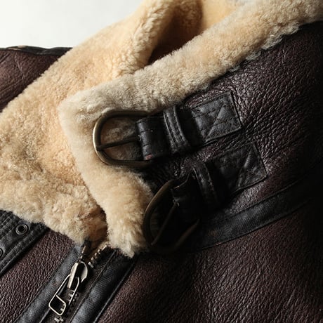 Vintage B-3 Mouton Leather Jacket ダメージ