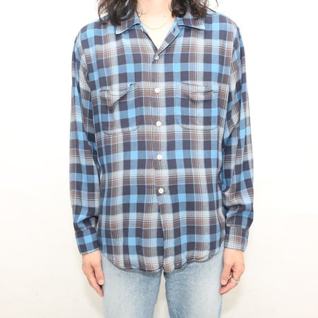 60s Open Collar Rayon Shirt